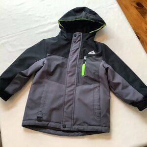 Boys Jacket Size XS - 5/6 Black Gray Zip Hood Gerry